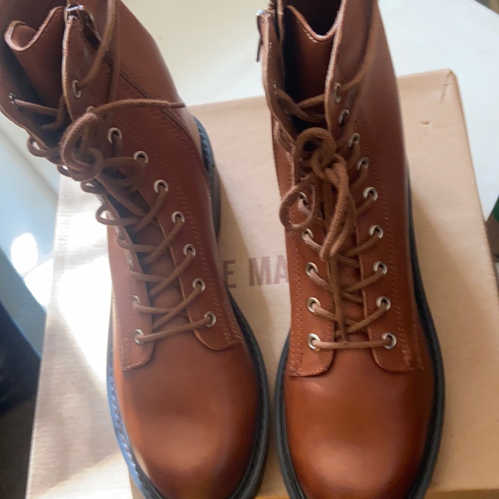 Steve Madden Cognac tornado leather boots